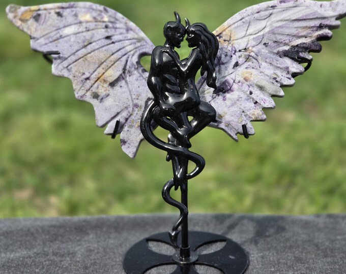 Opalized Fluorite Crystal Angel & Devil Wings