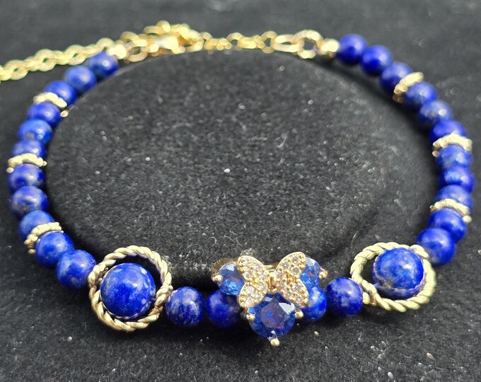 Lapis Lazuli Minnie Mouse 'Wish Collection' Custom Crystal Bracelets