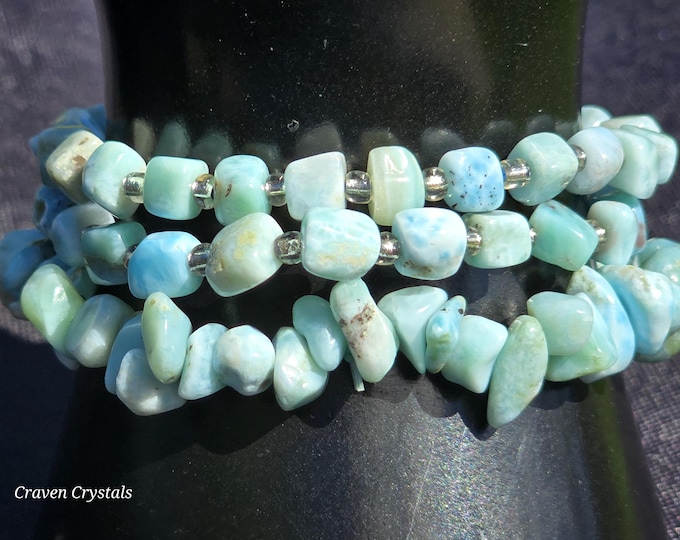 Larimar Crystal Chip Bracelets