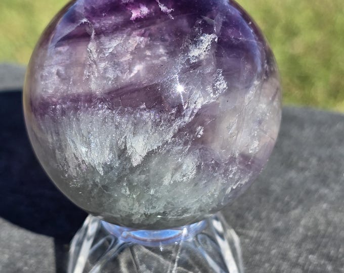 Feather Fluorite Crystal Sphere