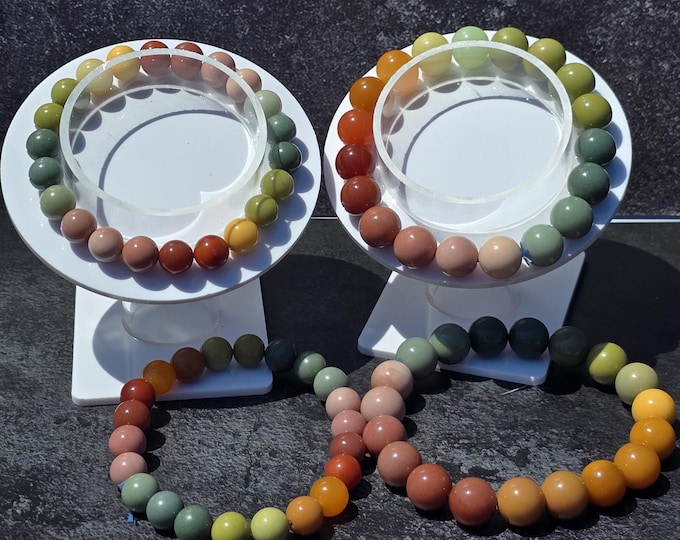 Rainbow Alashan Agate Crystal Beaded Bracelets