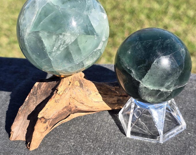 Green Fluorite Crystal Sphere