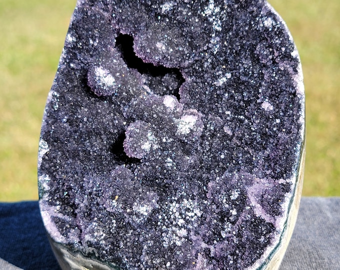 Black Galaxy Amethyst Crystal Geode