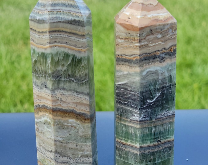 Pistachio Calcite Crystal Towers