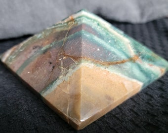 Ocean Jasper & Moss Agate Crystal Pyramid