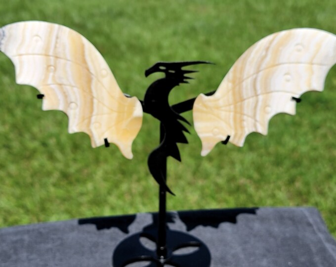 Yellow Banded Calcite Crystal Dragon Wings