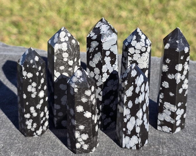 Snowflake Obsidian Crystal Tower