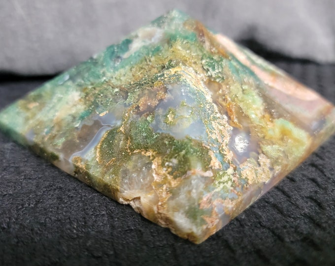 Ocean Jasper & Moss Agate Crystal Pyramid