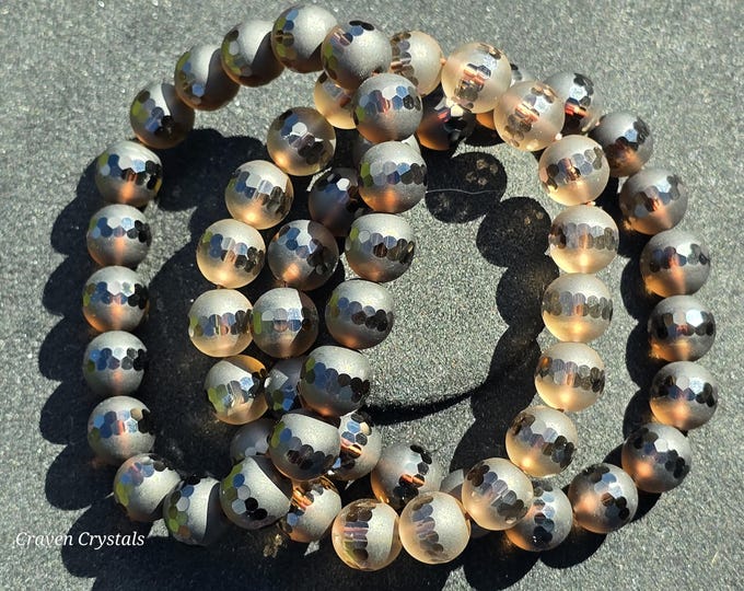 Smoky Quartz Matte 10mm Crystal Beaded Bracelets