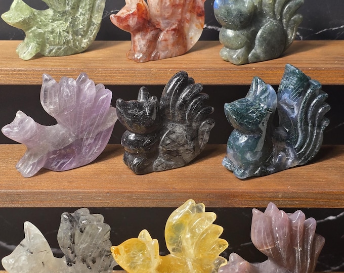 Crystal Nine Tail Fox Carvings