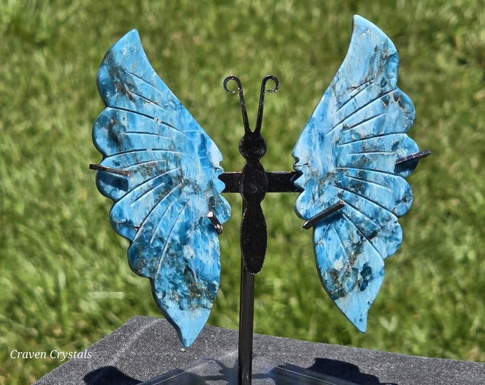 Light Blue Apatite Crystal Butterfly Wings