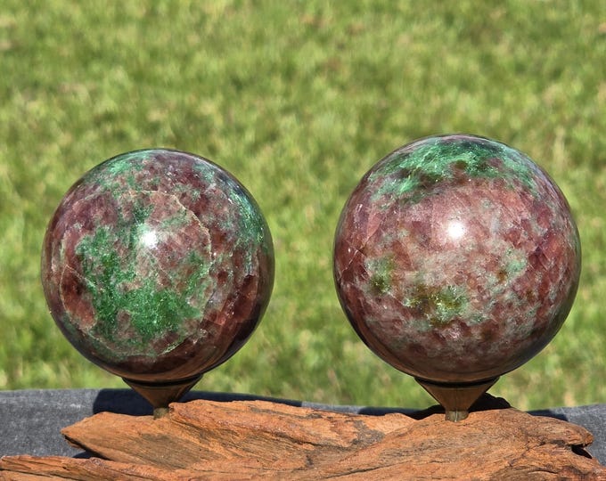 Red & Green Strawberry Quartz Crystal Spheres