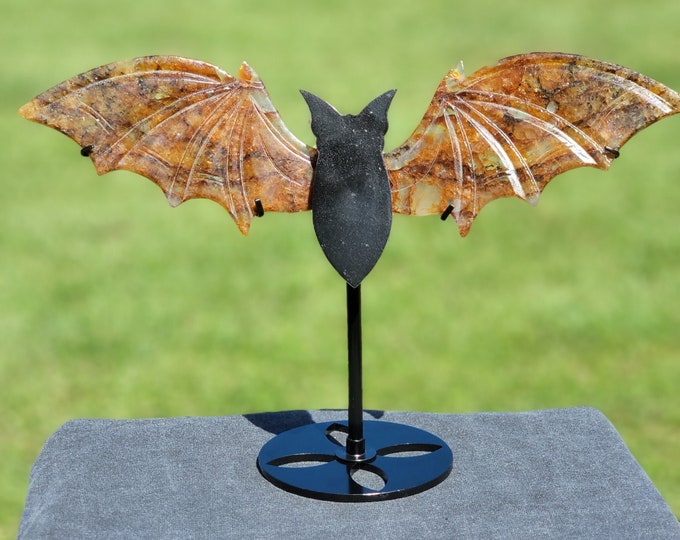 Dendritic Golden Healer Crystal Bat Wings