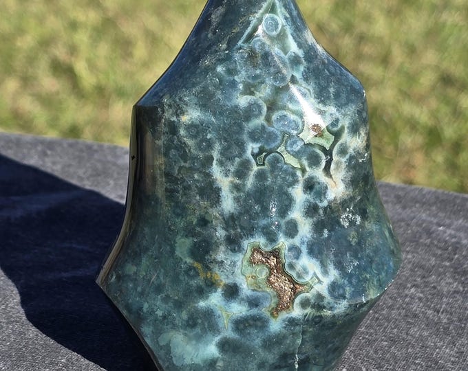 Orbicular Ocean Jasper Crystal Flame