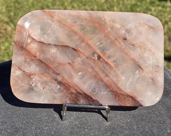 Hematoid Fire Quartz Decorative Crystal Plate