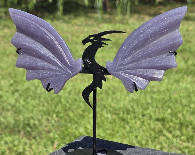 Purple Chalcedony Crystal Dragon Wings