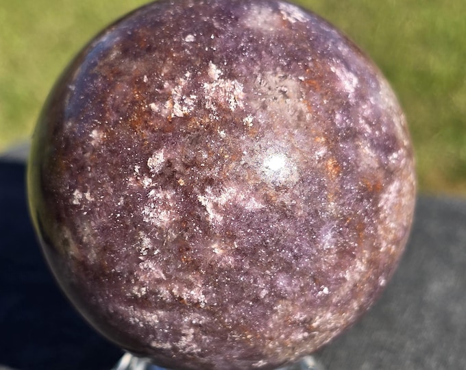 Red & Purple Mica Lepidolite Crystal Sphere