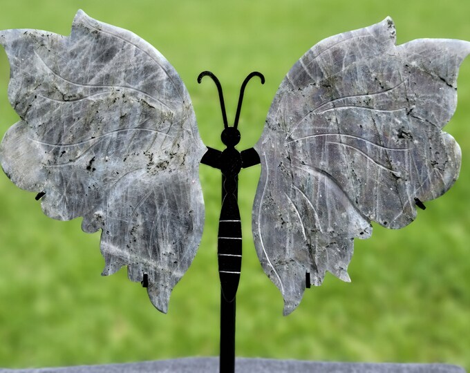 Flashy Labradorite Crystal Butterfly Wings