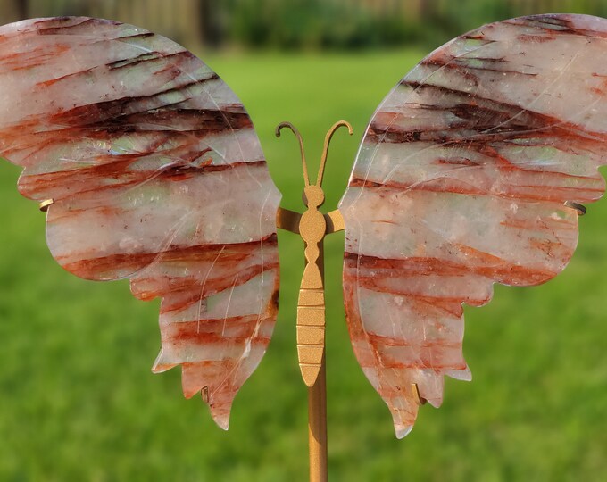 Fire Quartz Crystal Butterfly Wings