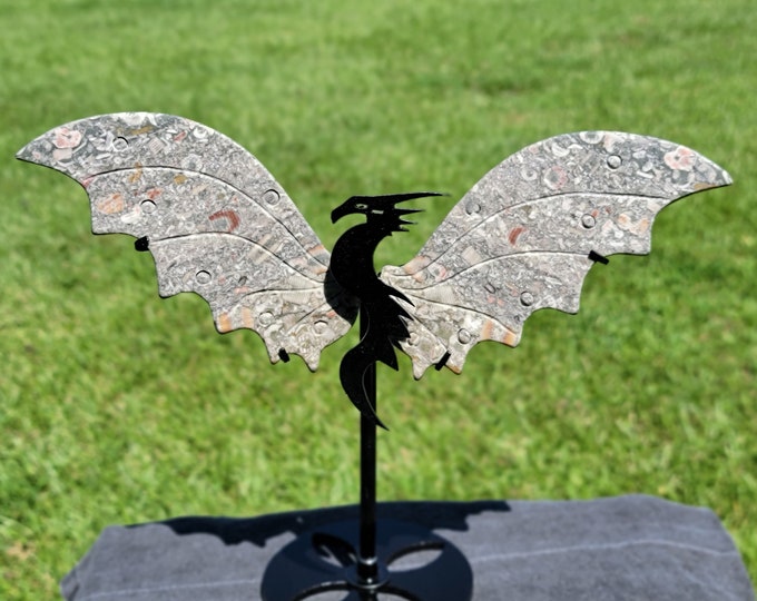 Crinoid Fossil Crystal Dragon Wings