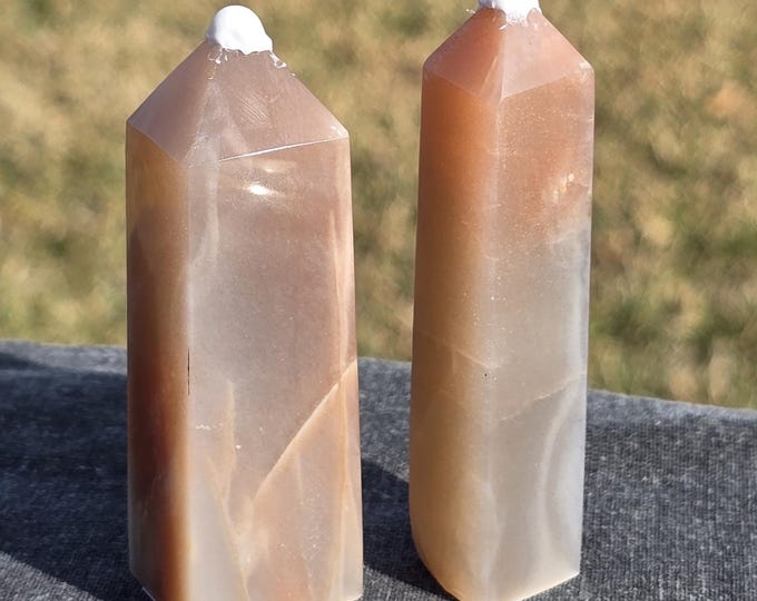 Peach Moonstone Crystal Towers