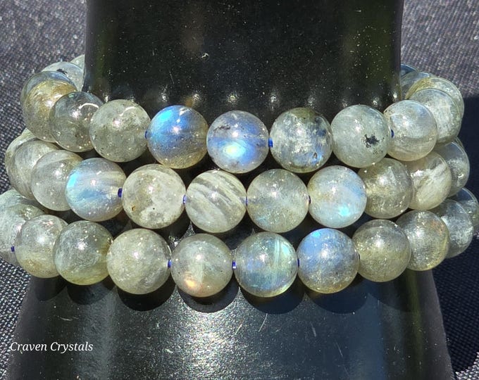 Labradorite 9mm Crystal Beaded Bracelet