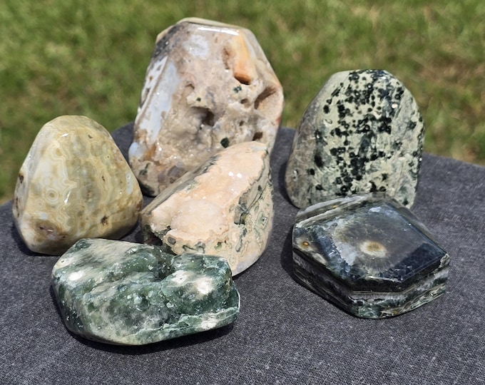 Orbicular Ocean Jasper Crystal Freeforms