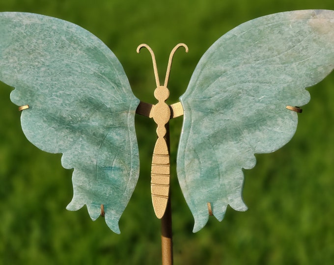 Amazonite Crystal Butterfly Wings