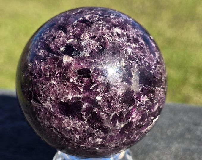 Purple Mica Lepidolite Crystal Sphere