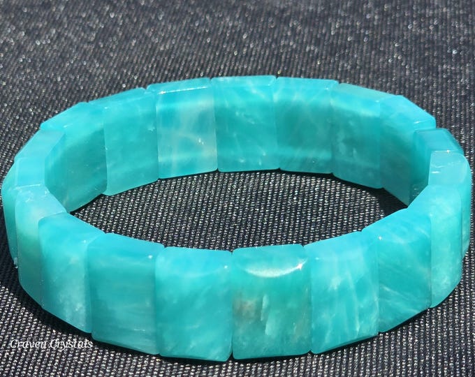 Amazonite Crystal Soft Bangle Bracelet