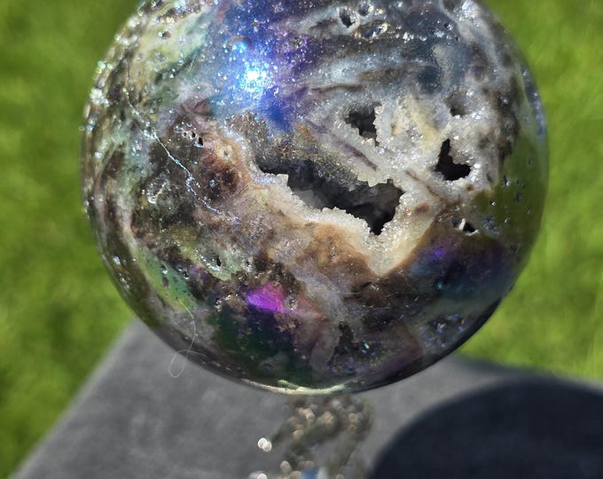 Aura Quartz & Calcite Crystal Spheres