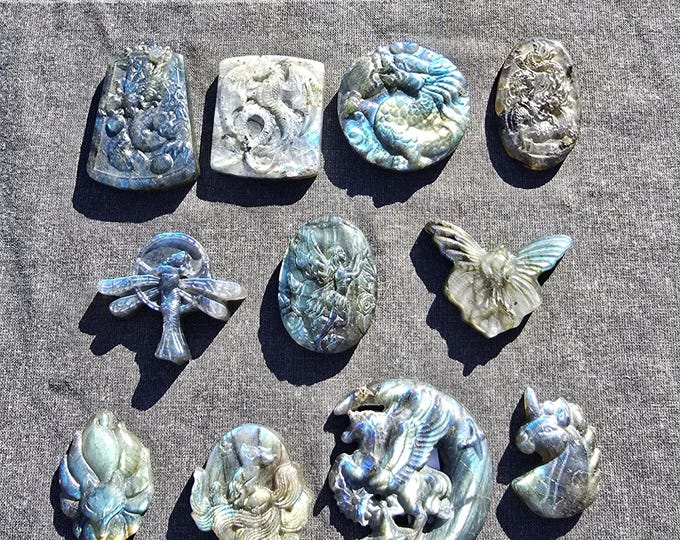 Labradorite Crystal Carvings