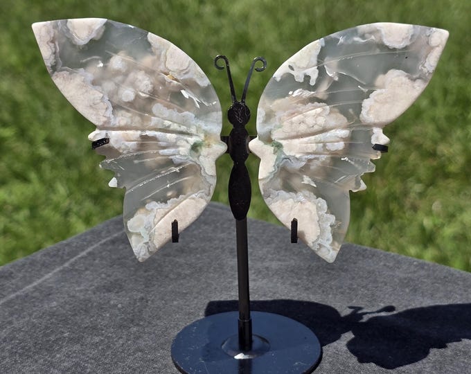 Flower Agate Crystal Butterfly Wings