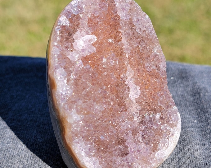 Pink-Red Amethyst Crystal Geode