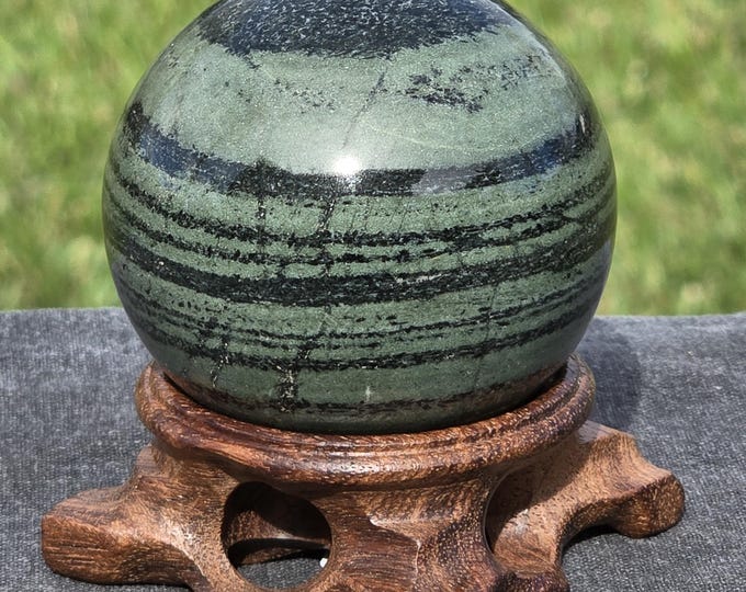Green Zebra Jasper Crystal Sphere