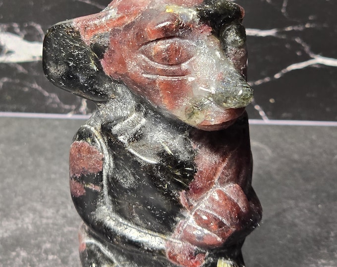 Garnet Astrophyllite Dobby Harry Potter Carving