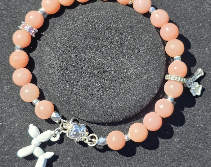 Pink Opal Custom Crystal Bracelet ~ Puppy Love