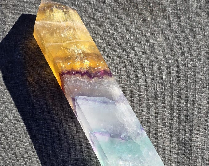 Colorful Fluorite Crystal Tower