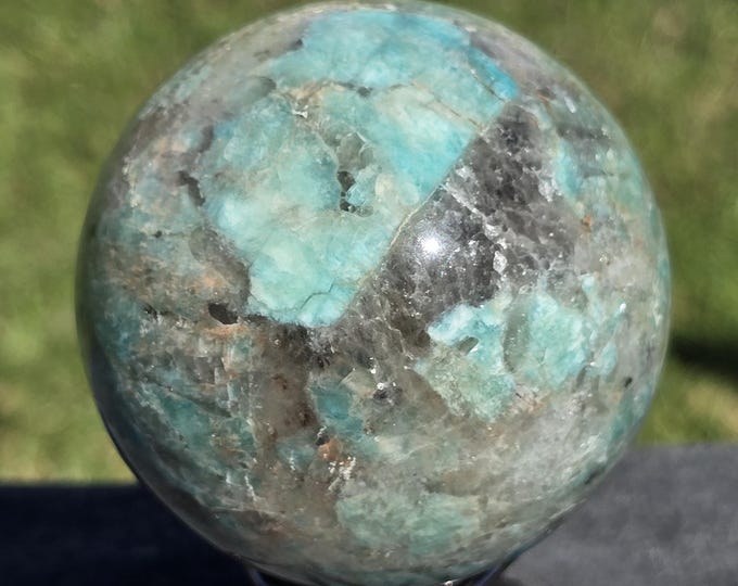 Amazonite Smokey Quartz Crystal Sphere