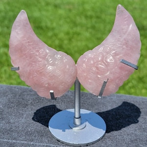 Rose Quartz Crystal Angel Wings