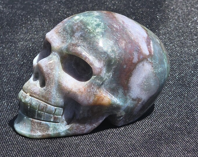 Colorful Fancy Jasper Crystal Skull Carving