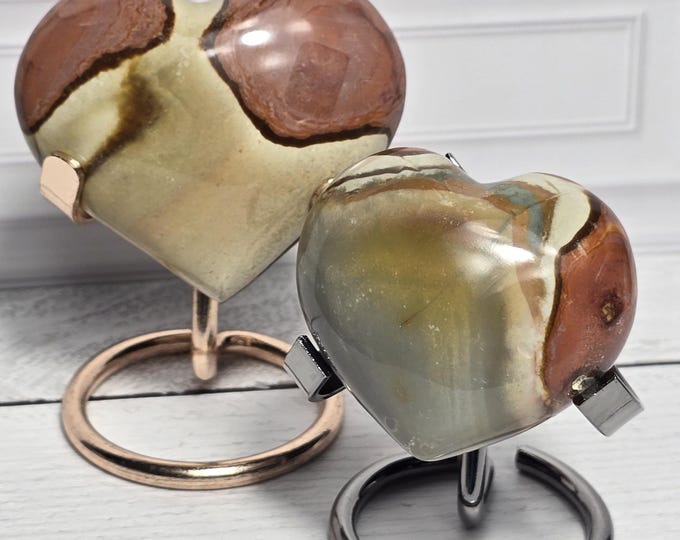 Polychrome Jasper Crystal Heart Carvings