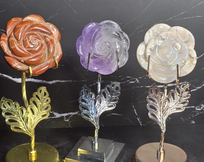 Various Crystal Flower Carvings