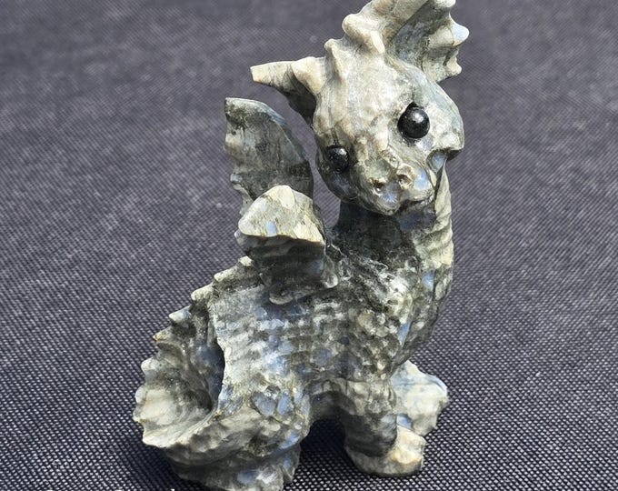 Llanite Que Sera Crystal Baby Dragon Carving