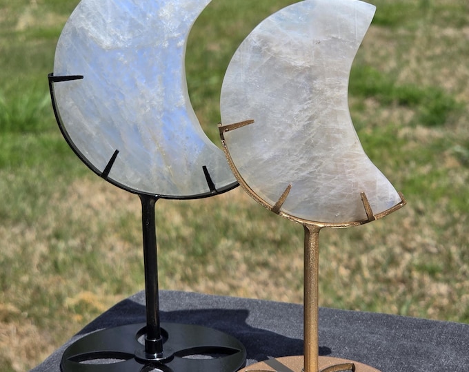 White Moonstone Crystal Moon