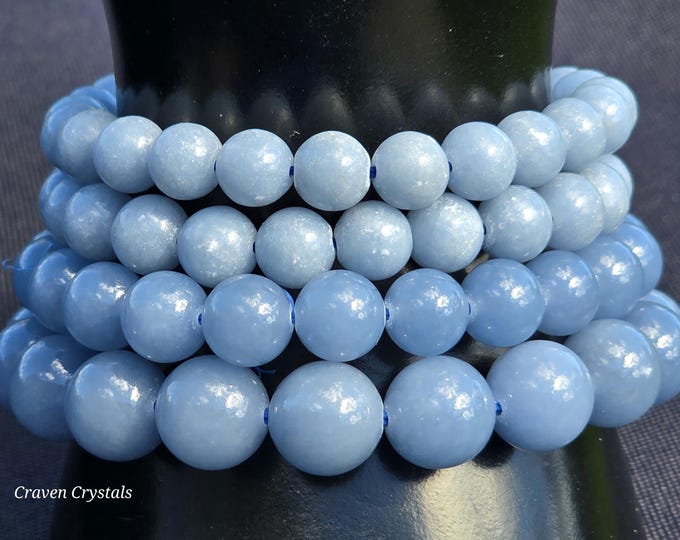 Angelite Crystal Beaded Bracelets