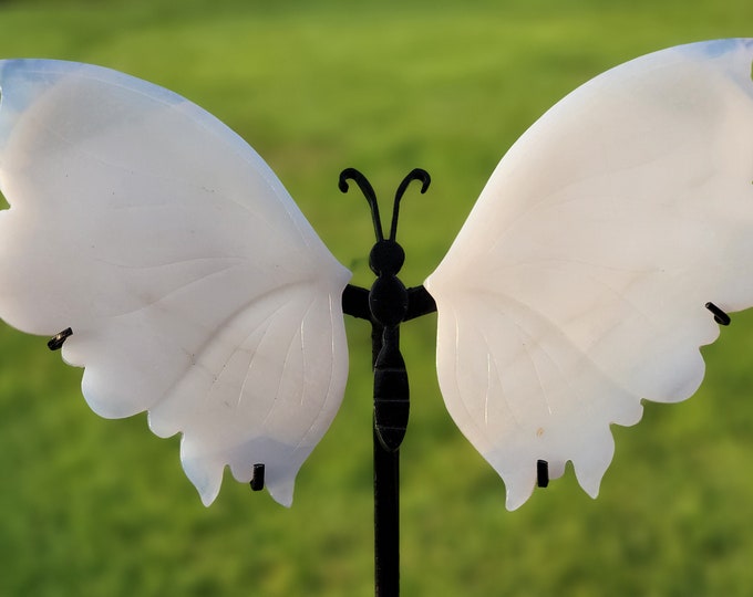 Blue Agate Crystal Butterfly Wings