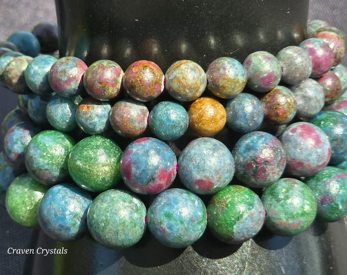 Ruby Kyanite Fuchsite Matrix Crystal Beaded Bracelets