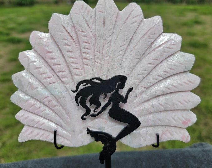 Pink Opal Crystal Mermaid Shell