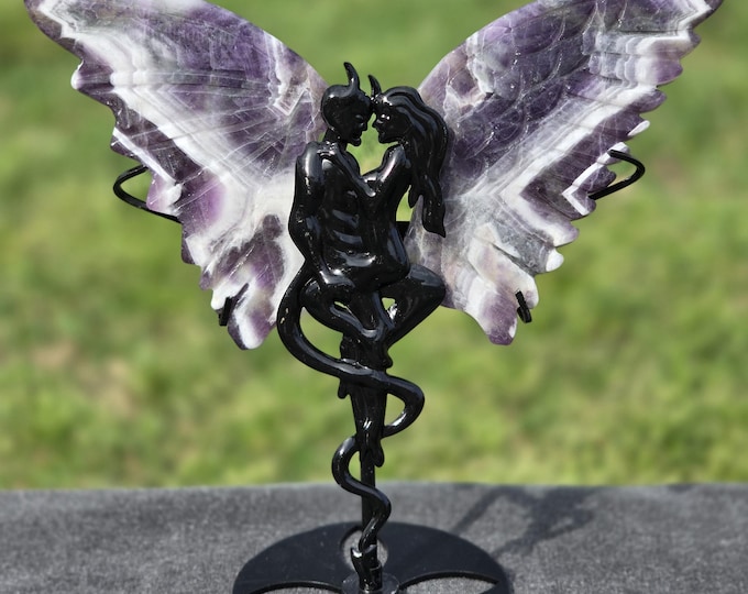 Dream Amethyst Crystal Angel & Devil Wings